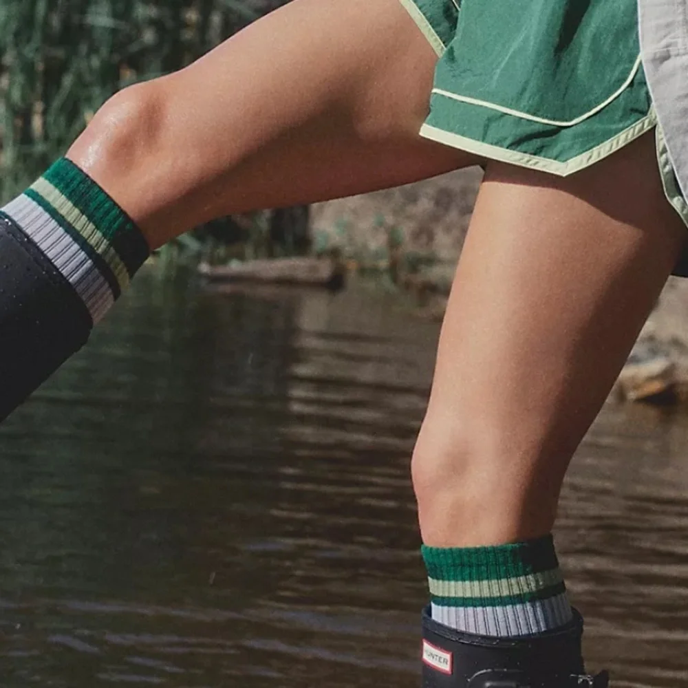 Set of 2 NWT Free People FP Movement Knee High Logo Stripe Socks